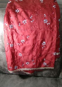heavy hand work synthetic saree