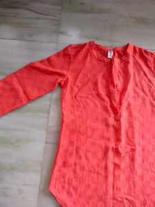 Coral Short Kurti - Long Sleeves
