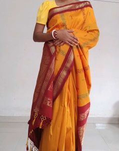 Silk Saree - Yellow &amp; Red