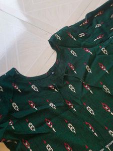 Green Print Mini Dress