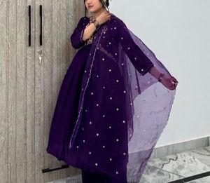 Purple Embroidered Salwar Kameez