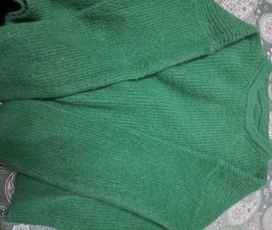Green Knit Pullover Sweater