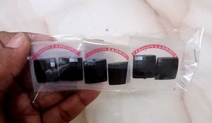 Fashion Earrings - Black Square Studs