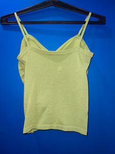 Showoff Casual Sleeveless Solid Women Green Top
