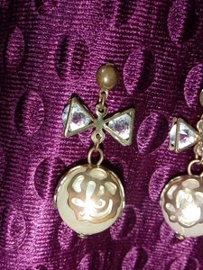 Bow & Pearl Drop Earrings