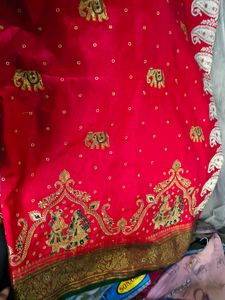 Elegant Red Embroidered Saree
