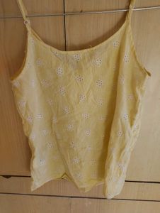 Ruffled Yellow Tank Top