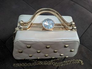 Ivory Luxe Golden Bag
