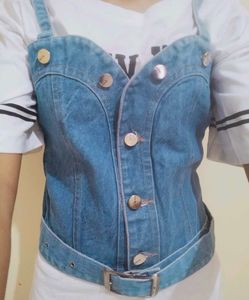 Vest / Overcoat Blue Denim