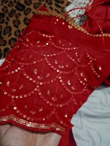 red black saree