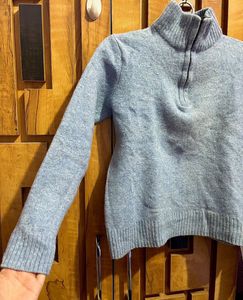 Light Blue Knit Pullover Sweater