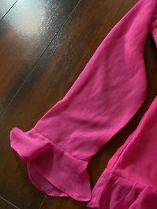 Pink Ruffle Blouse
