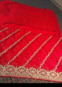 Jari Work Festive Saree &amp; Blouse