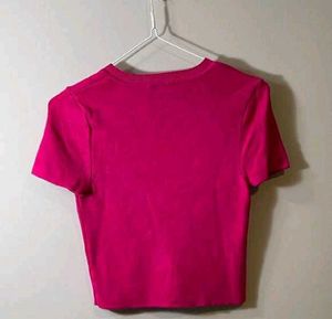 Zara Pink Ribbed Knit Top