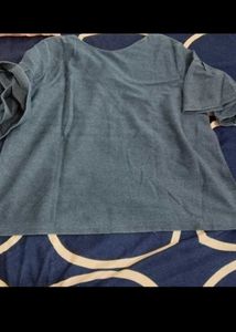 Cute Blue Ruffle Sleeve Top
