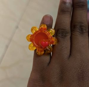 KinderJoy Kids’ Funky Orange Flower Ring
