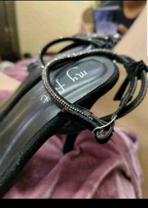 Black Embellished Stilettos Heels
