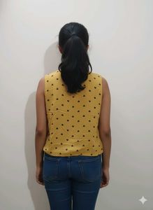 Cute Yellow Heart Print Top