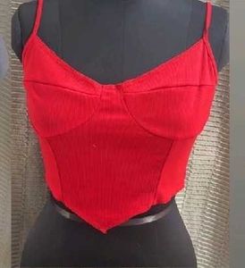 Red Tank & Dark Wash Jeans Set