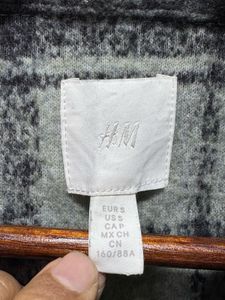 H&amp;M Womens Plaid Felted Flannel Shacket