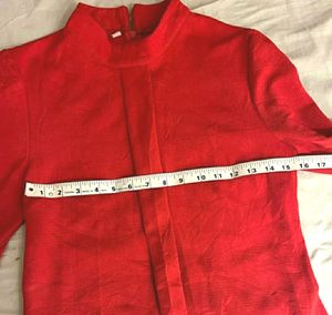 Vintage Red Mock Neck Top