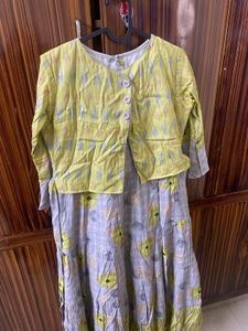 Floral Attached Coat Dress