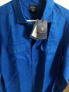 RARE RABBIT Stylish Blue LINEN Shirt