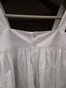 White Cotton Babydoll Mini Dress