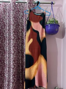 Abstract Print Sleeveless Dress