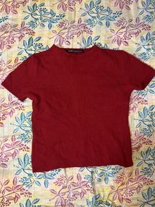 Women&#39;s Woolen Red Colour Top For Winter&#39;s