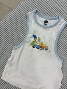 The Simpsons White Tank Top