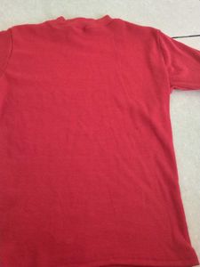 sweatshirt Red Mock Neck Top