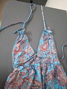 Paisley Print Backless Dress