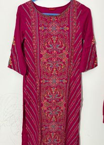 Pink Embroidered Kurta Set