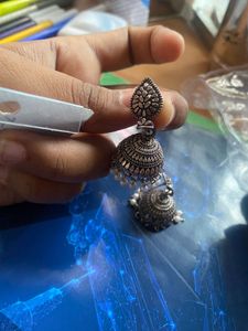 Kayan Oxidised Jhumka Earrings