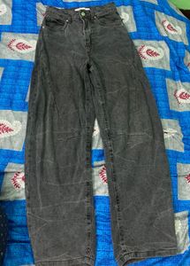 Grey Wash Wide Leg Jeans