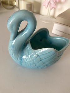 Vintage Blue Swan Trinket Dish