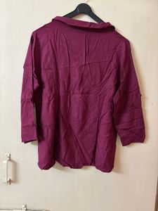 Maroon Top With Zip
