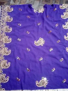 Purple Embroidered  KAFTAAN TOP