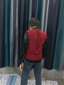 Boy's Burgundy Waistcoat &amp; Jeans Outfit