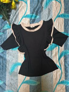 Black Ruffle Top