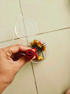 Rose Glitter Bun Pin