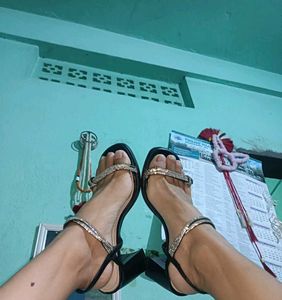 Black Beaded Heels