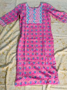 Pink Printed Kurta Set