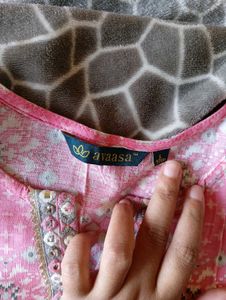 Floral Print Pink Kurta