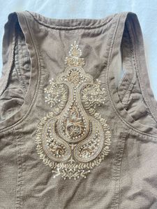 Jeans Embroidered Vest