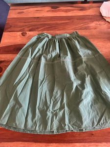 Bottle Green Cotton Skirt
