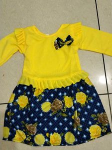 Cute Yellow & Blue Dress new girl kids
