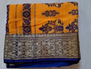 ☆NEW☆Gorgeous Mustard Yellow Cotton Saree 🪔✨