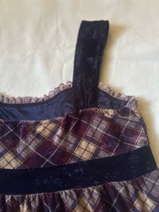 Vintage Plaid Velvet Trim Cami Top